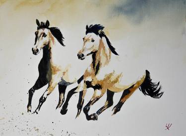 Original Impressionism Horse Paintings by Yuriy Kraft