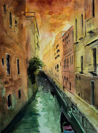 "Somewhere in Venice", original watercolour painting, 30x40cm thumb