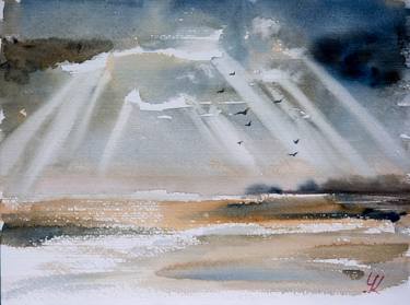 "befor the storm", original watercolour painting, 32x24cm thumb