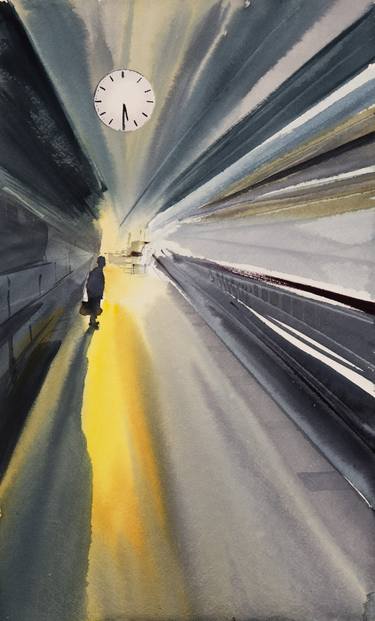 Print of Impressionism Train Paintings by Yuriy Kraft