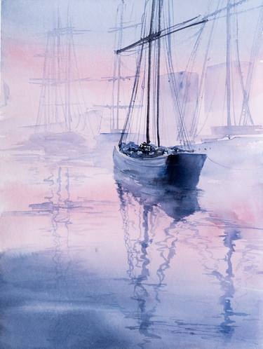 Original Impressionism Ship Paintings by Yuriy Kraft