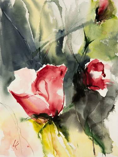 Original Abstract Floral Paintings by Yuriy Kraft