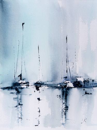 Print of Impressionism Sailboat Paintings by Yuriy Kraft