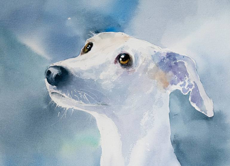 Original Portraiture Dogs Painting by Yuriy Kraft