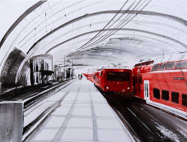 Original Impressionism Train Paintings by Yuriy Kraft