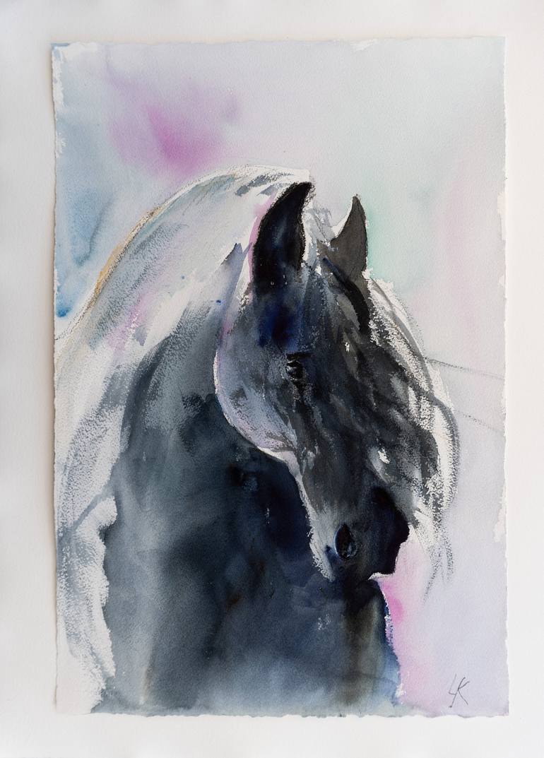 Original Impressionism Horse Painting by Yuriy Kraft