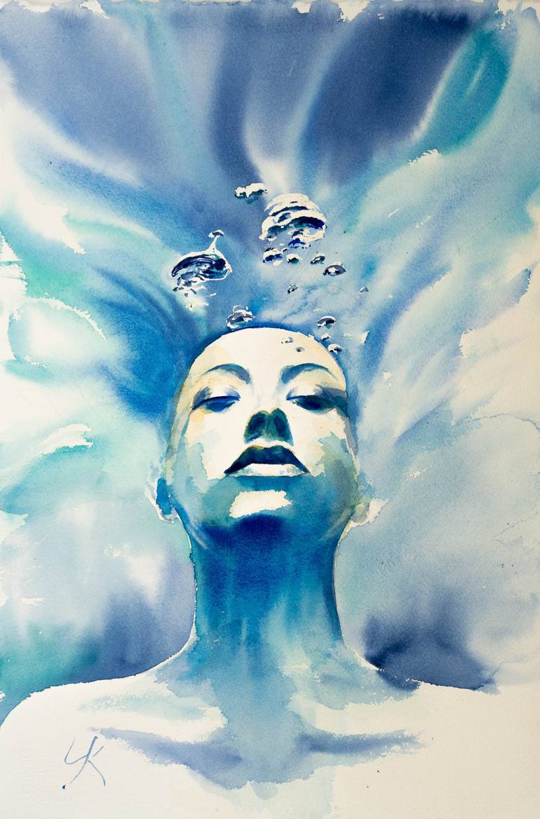 Lady in the Water Painting by Yuriy Kraft | Saatchi Art
