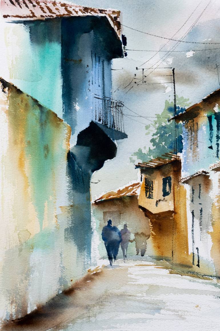 Original Impressionism Cities Painting by Yuriy Kraft