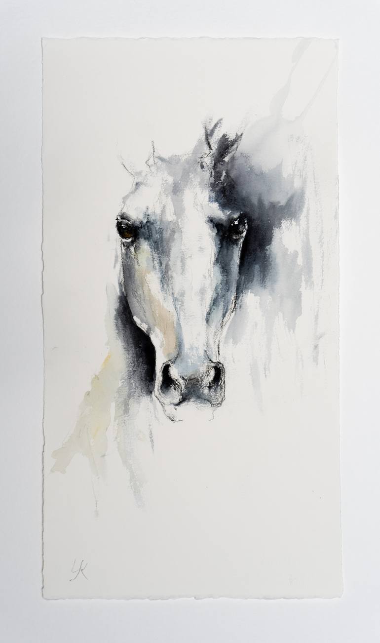 Original Expressionism Horse Painting by Yuriy Kraft