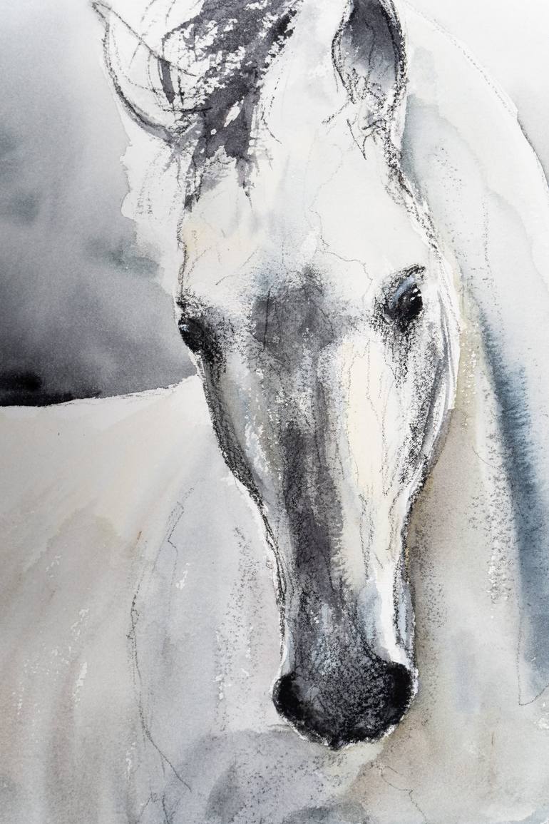 Original Impressionism Horse Painting by Yuriy Kraft
