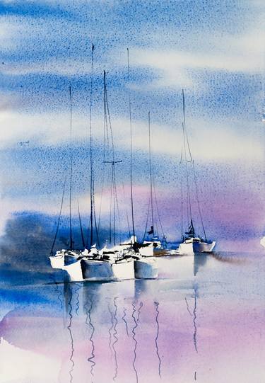 Print of Boat Paintings by Yuriy Kraft