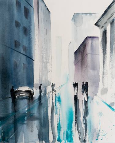 Print of Abstract Cities Paintings by Yuriy Kraft