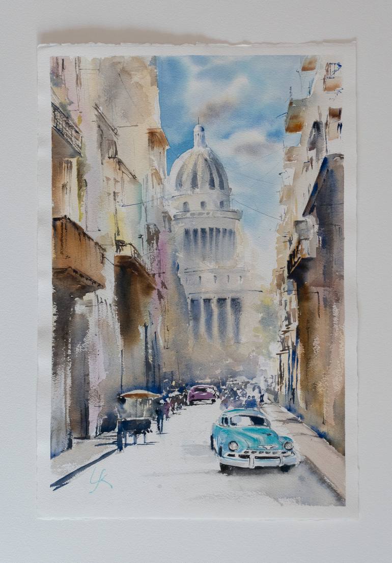 Original Impressionism Cities Painting by Yuriy Kraft