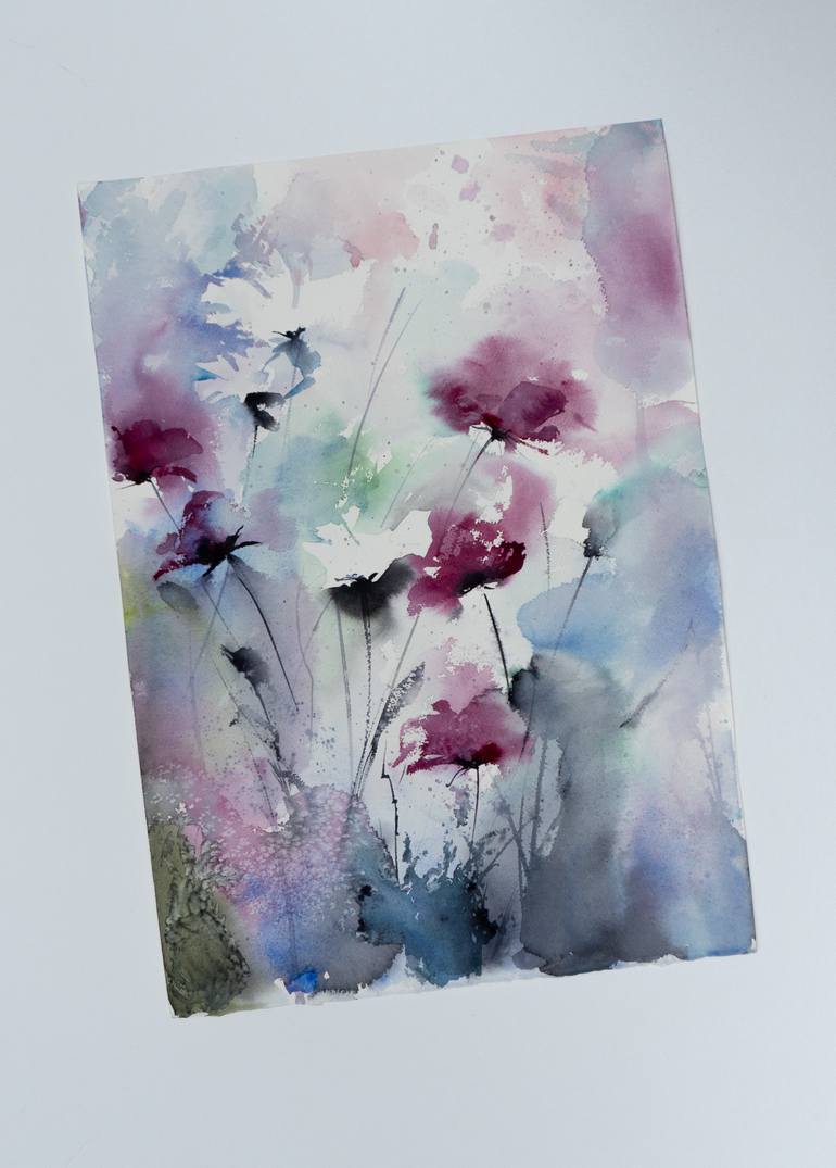 Original Impressionism Floral Painting by Yuriy Kraft