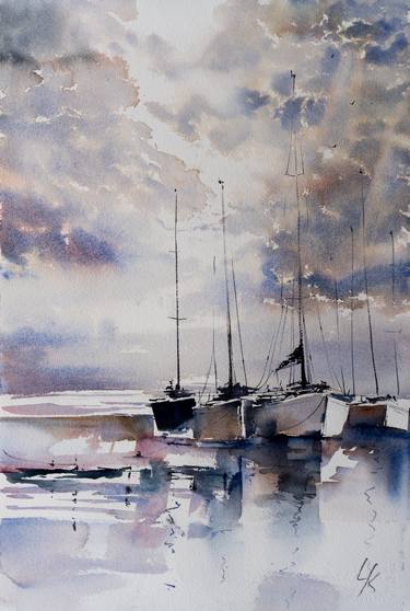 Original Impressionism Sailboat Paintings by Yuriy Kraft