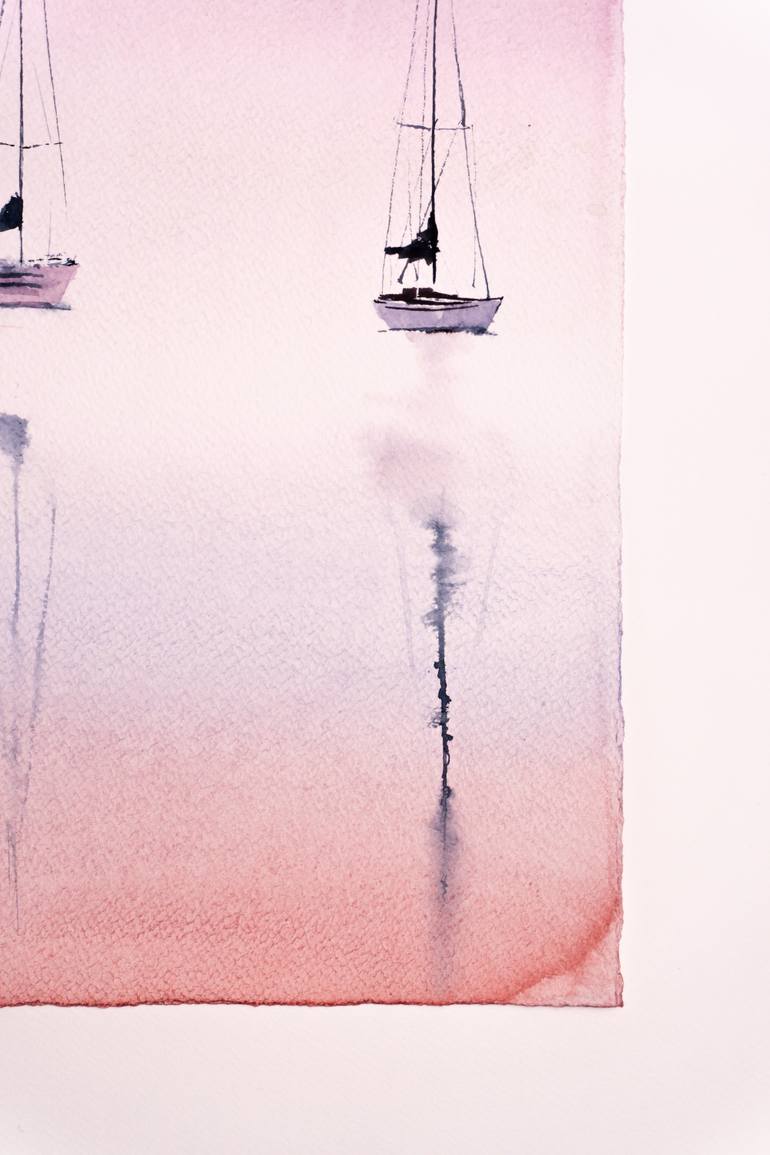 Original Impressionism Boat Painting by Yuriy Kraft
