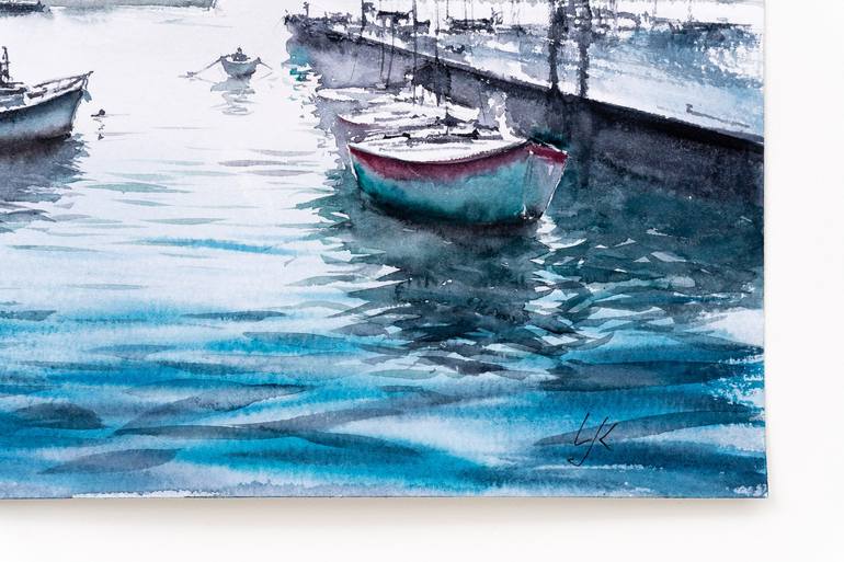 Original Boat Painting by Yuriy Kraft