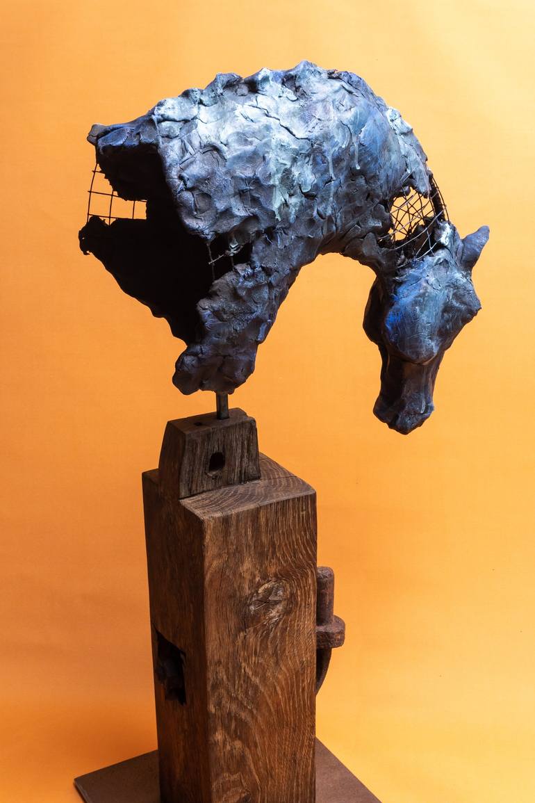 Original Expressionism Horse Sculpture by Yuriy Kraft