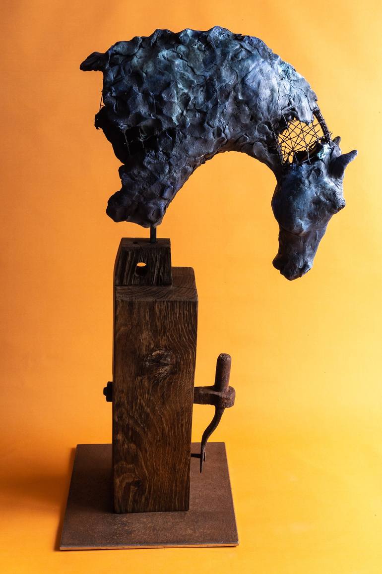 Original Expressionism Horse Sculpture by Yuriy Kraft