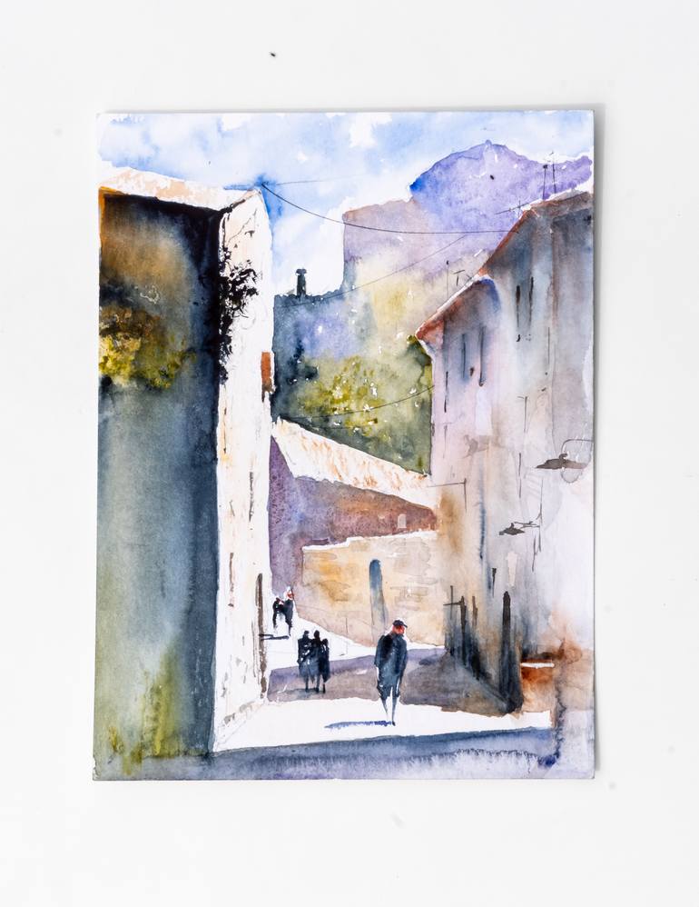 Original Impressionism Cities Painting by Yuriy Kraft