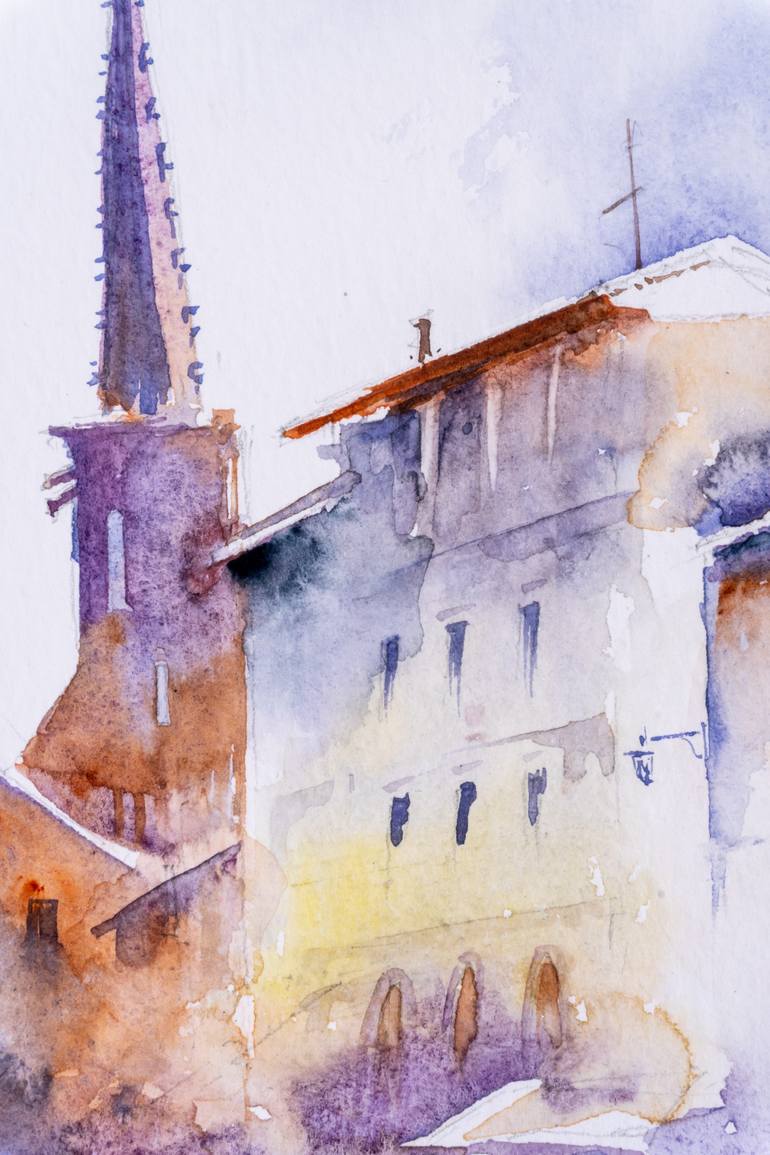 Original Impressionism Architecture Painting by Yuriy Kraft