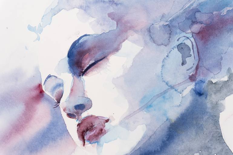 Original Expressionism Women Painting by Yuriy Kraft