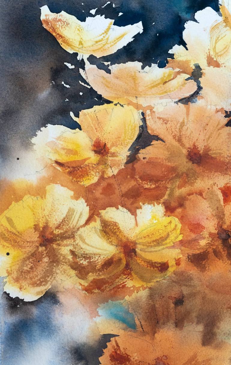 Original Impressionism Floral Painting by Yuriy Kraft