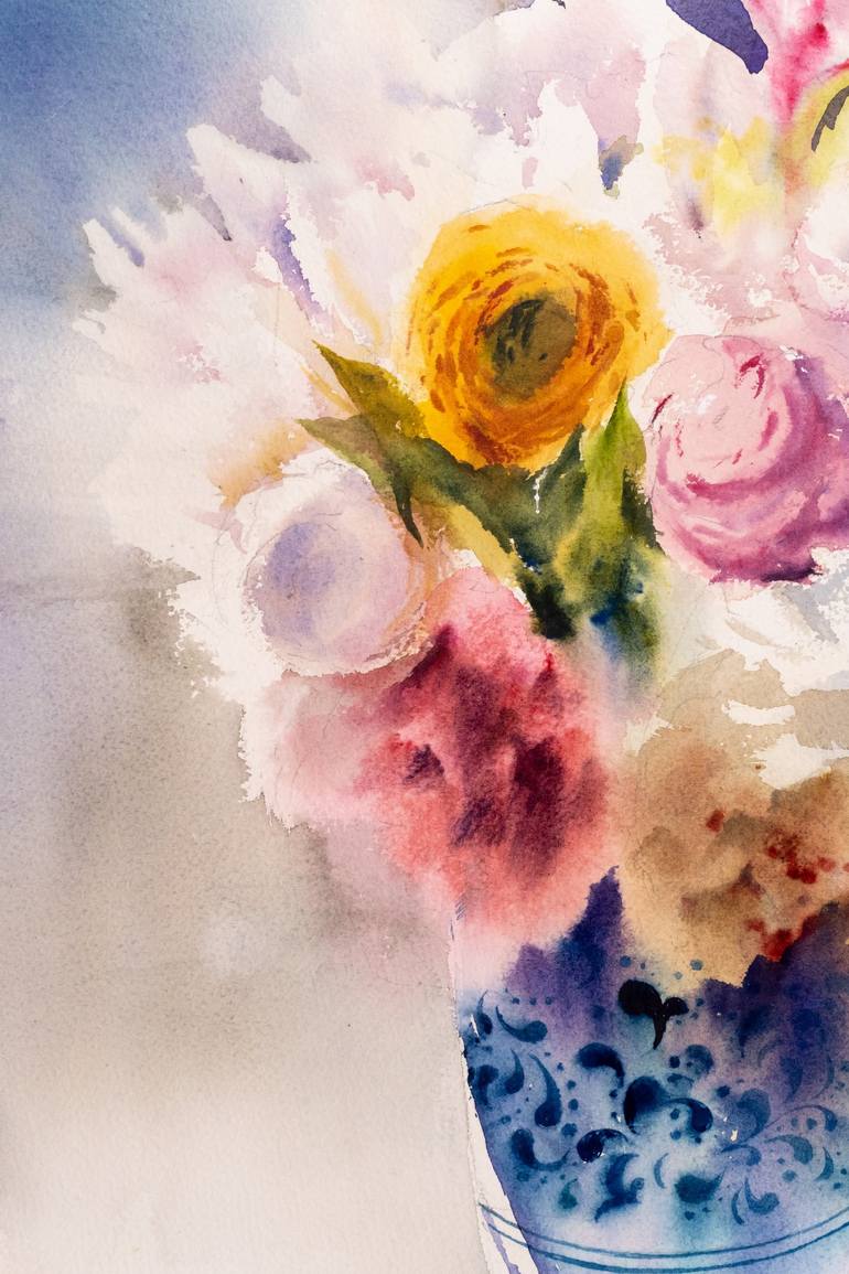 Original Impressionism Floral Painting by Yuriy Kraft