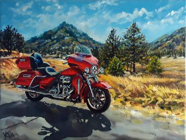 Print of Motorbike Paintings by Katherine Telycheniene