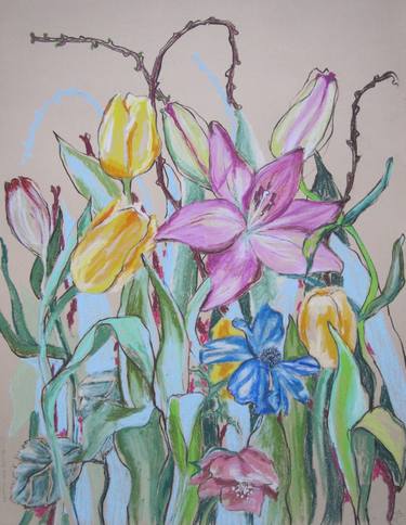 Original Floral Drawings by Anita Salemink