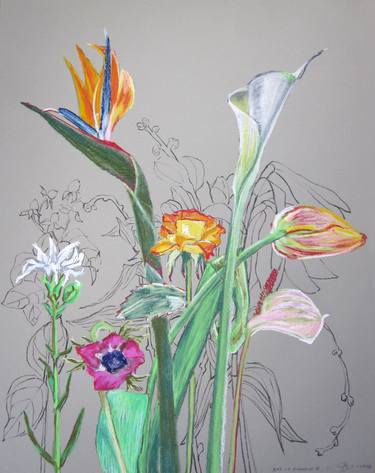 Print of Figurative Floral Drawings by Anita Salemink