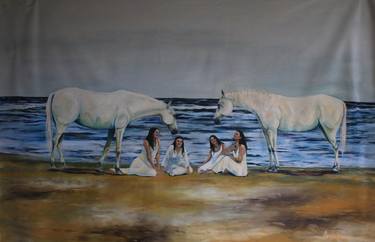 Original Figurative Beach Paintings by Connie Müller
