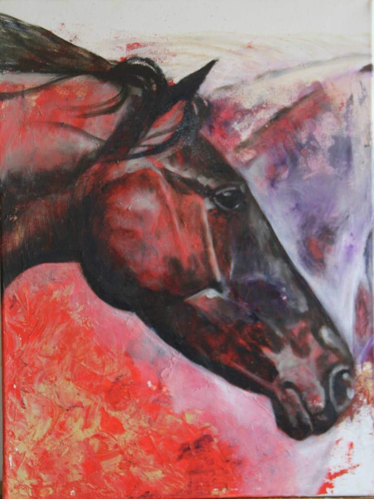 Original Figurative Horse Painting by Connie Müller