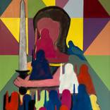 Mujer Con Espada Y Paloma Azul by Nelson Babilonia