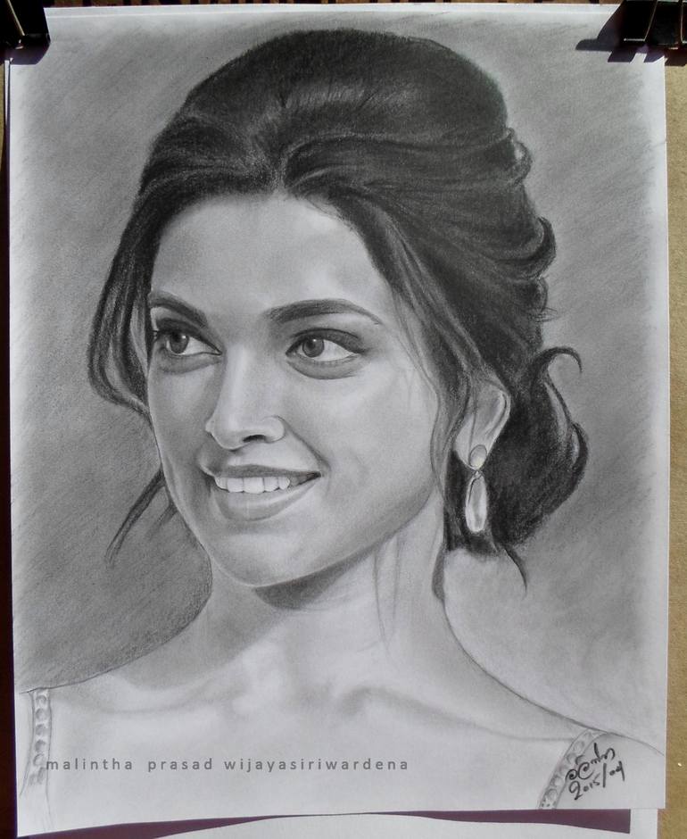 Pencil Portrait Of Deepika Padukone Drawing By Malintha Wijayasiriwardena Saatchi Art 2855