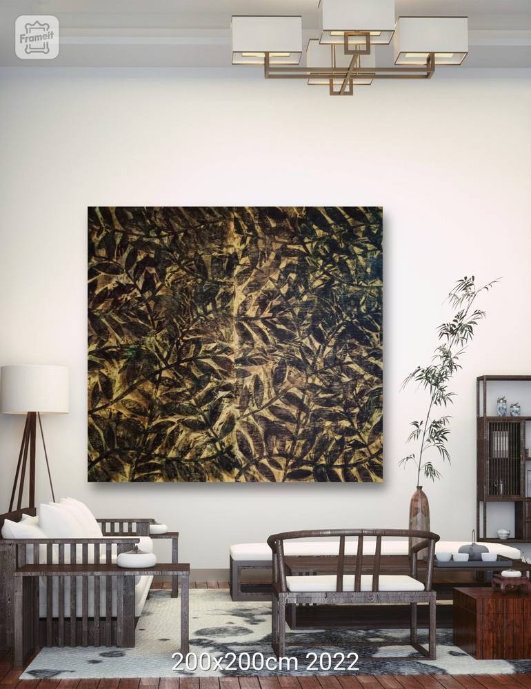 Original Abstract Botanic Painting by Giusto Pilan