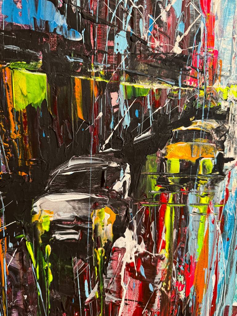 Original Abstract Cities Painting by Lana Frey