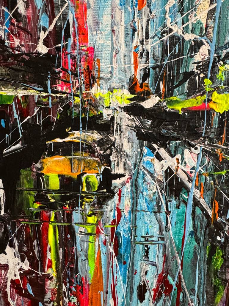 Original Abstract Cities Painting by Lana Frey