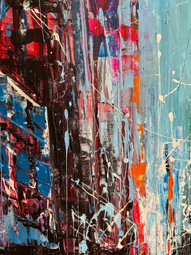 Original Abstract Cities Painting by Lana Frey