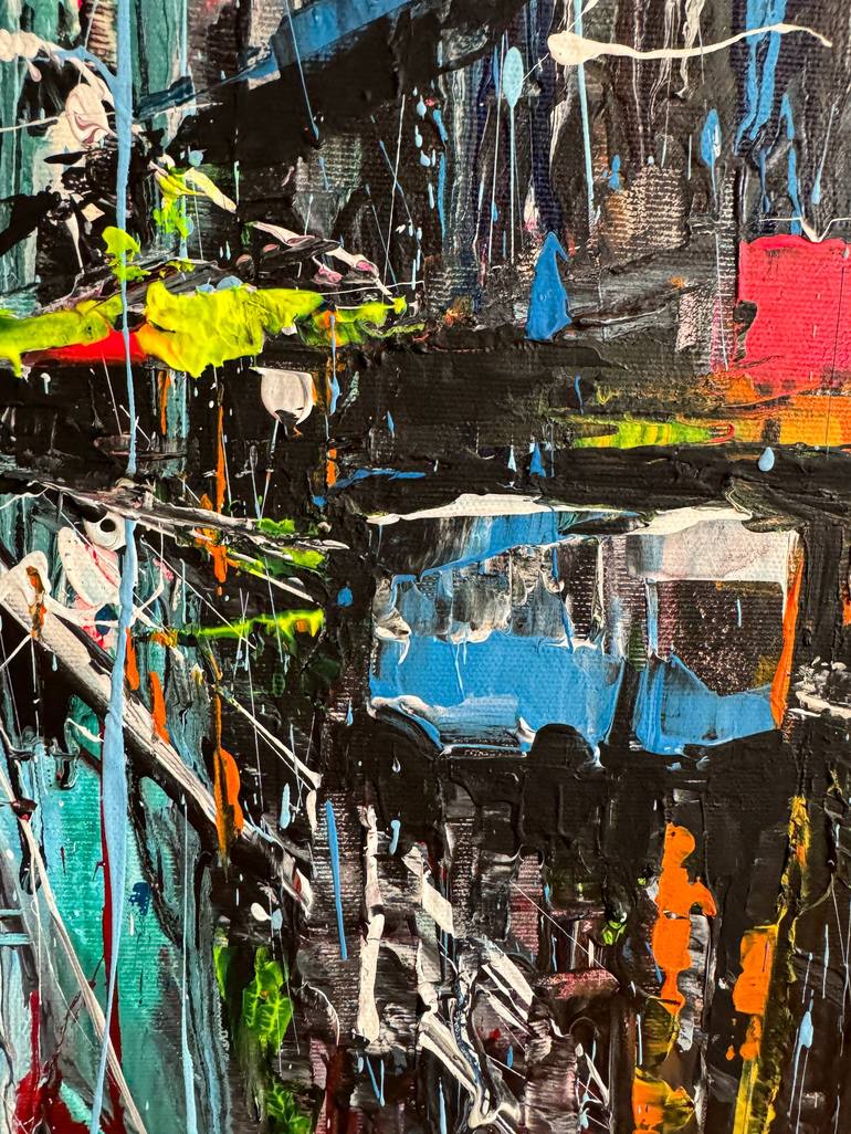 Original Abstract Cities Painting by Lana Frey