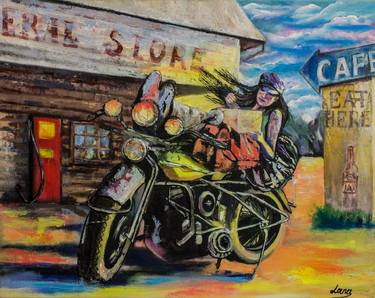Print of Motorbike Paintings by Lana Frey