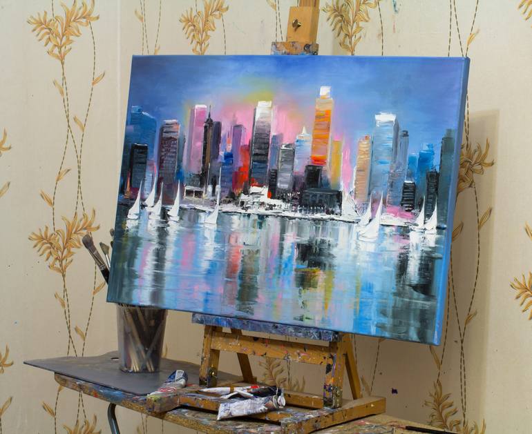 Original Fine Art Cities Painting by Lana Frey