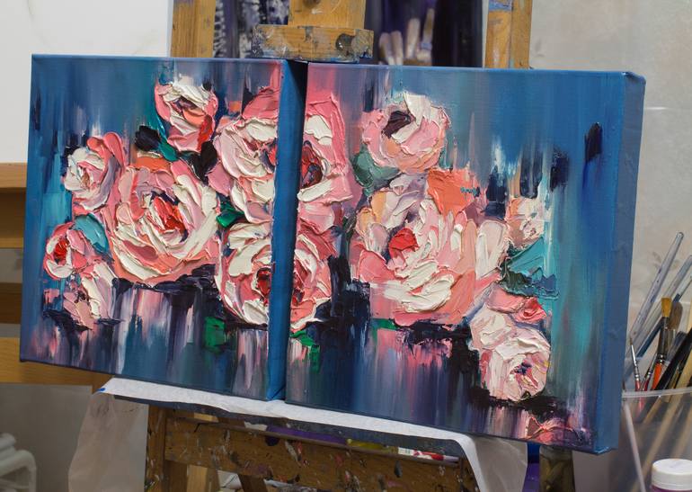 Original Fine Art Floral Painting by Lana Frey