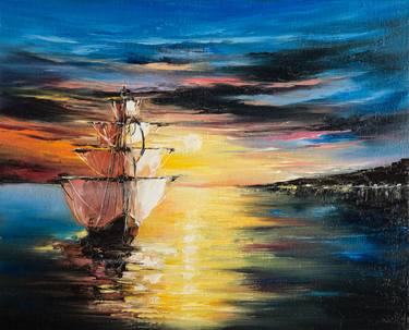 Print of Sailboat Paintings by Lana Frey