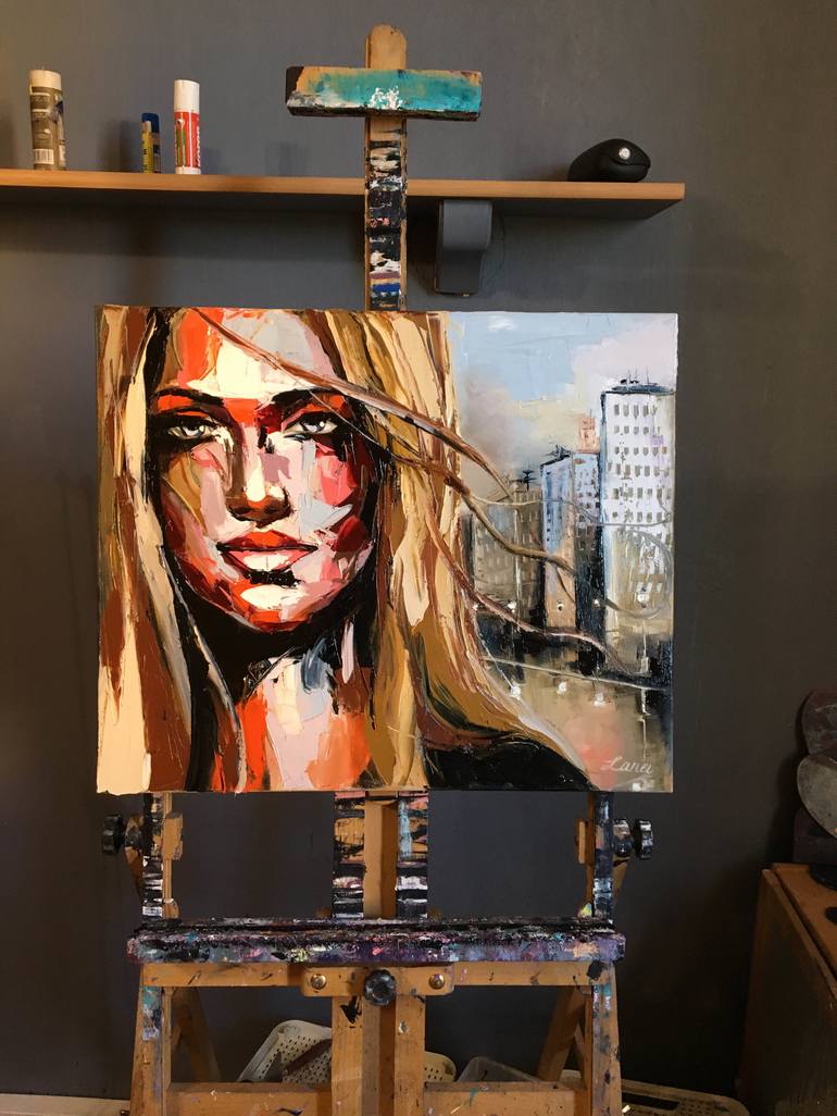 Original Abstract Portrait Painting by Lana Frey