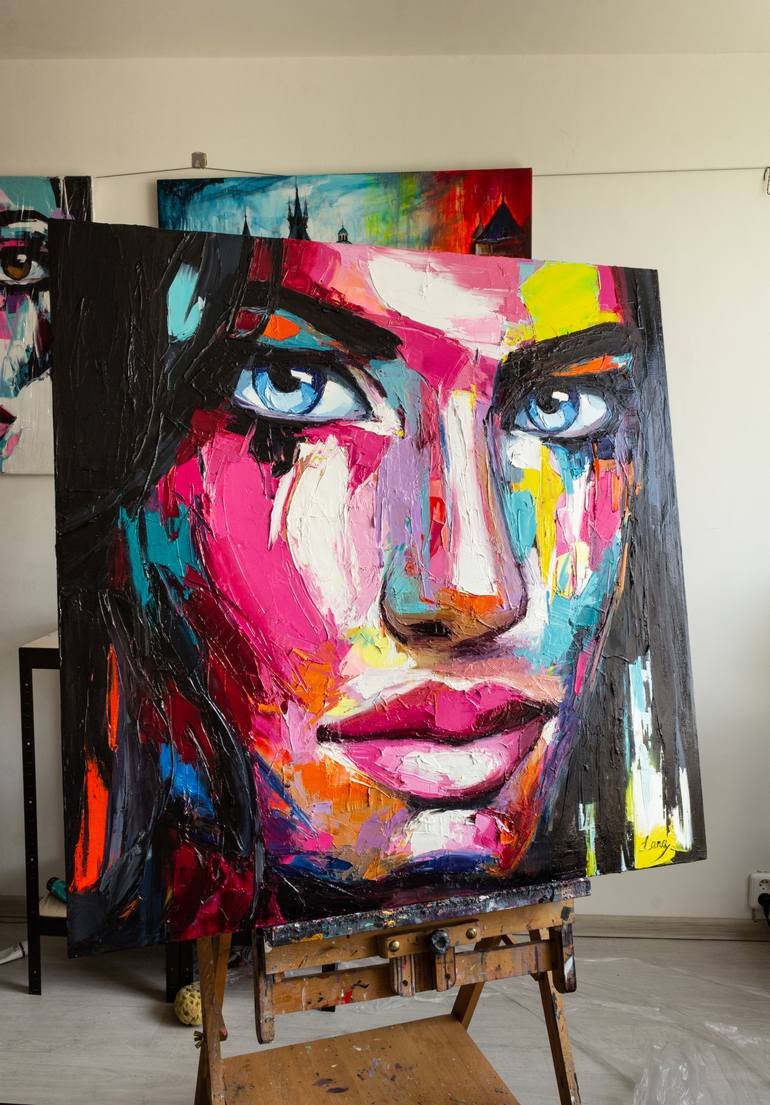 Original Expressionism Portrait Painting by Lana Frey