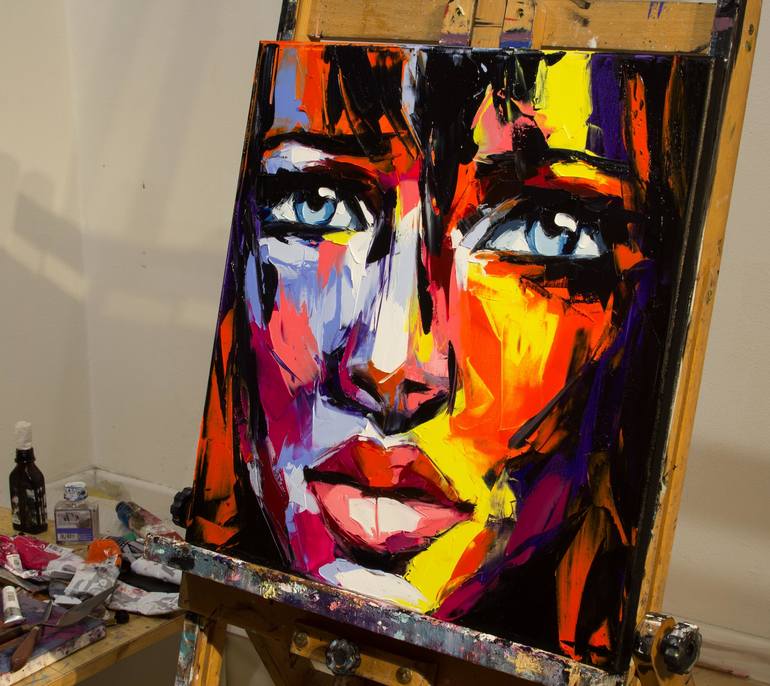 Original Abstract Portrait Painting by Lana Frey