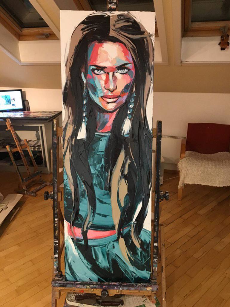 Original Abstract Portrait Painting by Lana Frey