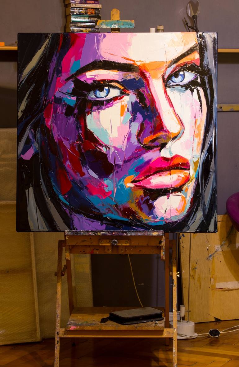 Original Abstract Portrait Painting by Lana Frey
