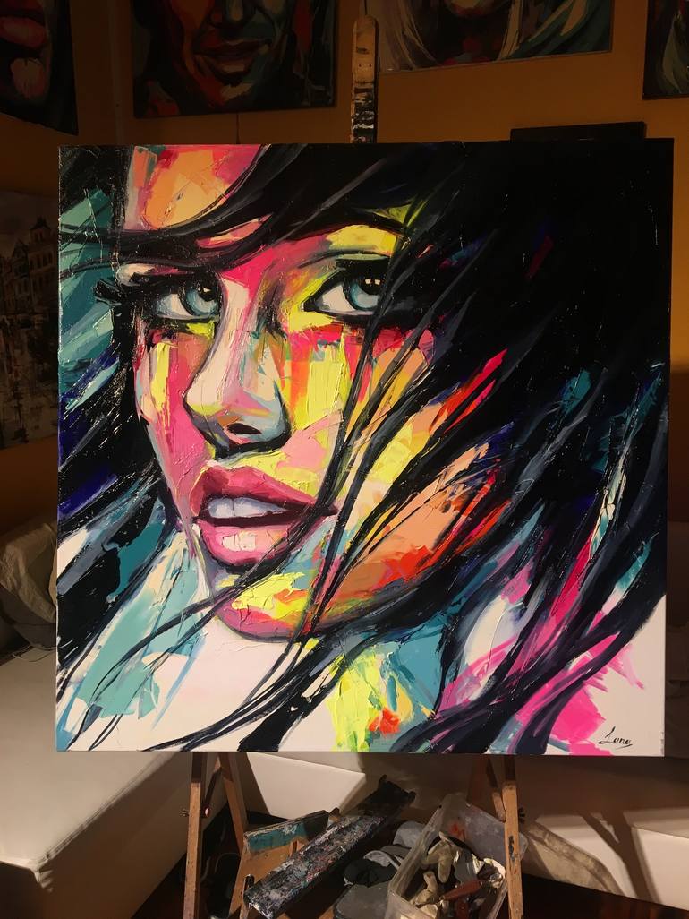 Original Abstract Portrait Painting by Lana Frey